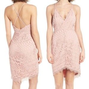 ASTR the Label Blush Pink Lace Overlay Dress